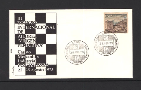 Spain 1973 Chess   Pontevedra Tournament Cover Cover