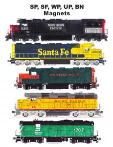 Southern Pacific, Santa Fe, Western Pacific, UP, BN imanes de Andy Fletcher - Imagen 1 de 1