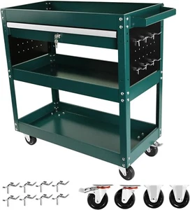 3-Tier Rolling Tool Cart, Heavy Duty Utility Cart Tool Organizer with Storage - Imagen 1 de 6