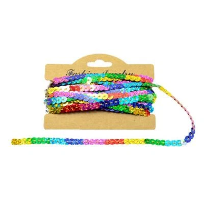 5Yd Sequin Trim Spangle Flat Sequins Sequin String Ribbon Applique - Image 1 of 4