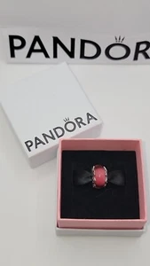 New Pandora Revealing Your Love Pink Murano Glass Charm791159C00 W/ Box E6 - Picture 1 of 4