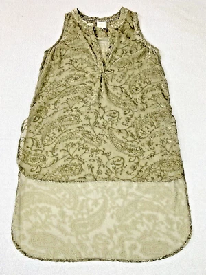 Vestido midi Knox Rose alto-bajo para mujer M verde terciopelo cachemir transparente floral aplastar Foto 1 de 4