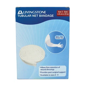 Livingstone Tubular Net Bandage Size D No. 3 Arm/Elbow Flat Width: 28mm 7.5 - Picture 1 of 1