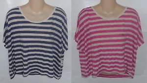 Womens AEROPOSTALE Striped Dolman Cropped Shirt Top NWT #1317 - Picture 1 of 4