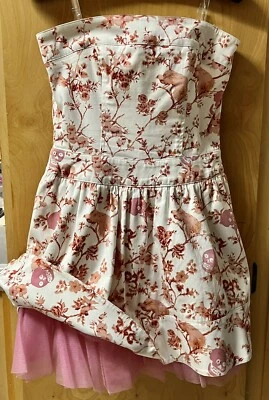 Mini Vestido Betsey Johnson Vintage Rosa Blanco Tul Calaveras Flores Raro Talla 2 Foto 1 de 4