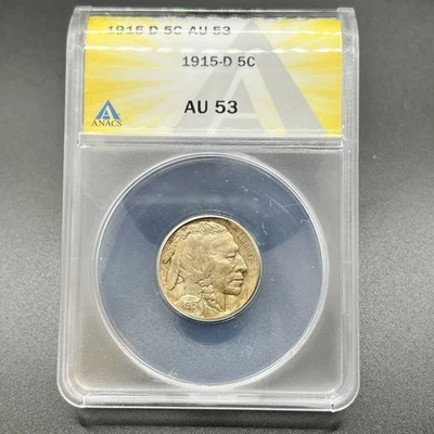 1915 D BUFFALO NICKEL AU53 ANACS 11XI25 - Image 1 of 4