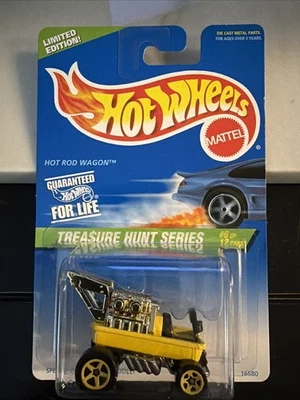 Hot Wheels 1997 Treasure Hunt - Hot Rod Wagon Yellow Radio Flyer W Plastic Case - Image 1 of 4