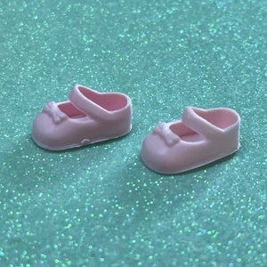 Barbie Chelsea Kelly Doll Dress Shoes Mary Janes Ballet Flats W/Bows Pastel Pink - Picture 1 of 5