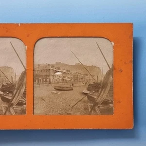 Dover Stereoview C1865 Real Photo Kent England Seafront Tissue Type - Picture 1 of 3