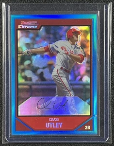 CHASE UTLEY 2007 BOWMAN CHROME #181 BLUE REFRACTOR 005/150 PHILLIES - Picture 1 of 2