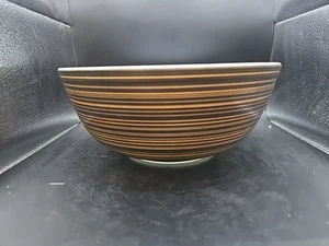 Vintage PYREX Terra 404 marrone opaco marrone chiaro a righe 4 QT ciotola di miscelazione 10 1/2 in - Foto 1 di 5