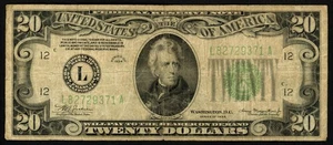 1934 $20 San Francisco FRN Late-Finished BP 204 LFBP - LOWEST SERIAL KNOWN - Picture 1 of 3