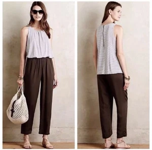 Mono Anthropologie Elevenses Priya Gris Verde Oliva Para Mujer Talla Mediana M - Imagen 1 de 10