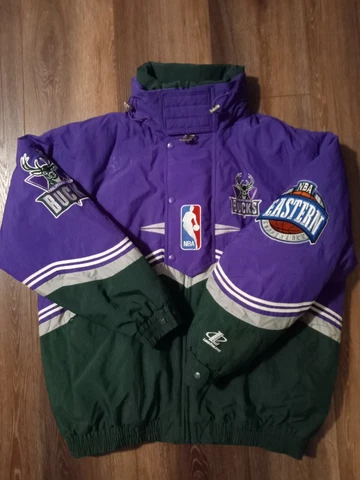 Vintage Milwaukee Bucks Purple And Green NBA Jacket XL Cover