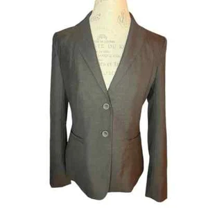 New with Tags Ann Taylor $140 Two Button Blazer Jacket Charcoal Gray Size 6 NWT - Picture 1 of 9
