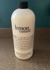 Philosophy Lemon Custard Shower GEL Shampoo Bubble Bath 3 in 1 Pump 32oz HUGE