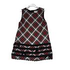 The Children's Place Baby Girl's Holiday Plaid Dress Velvet Bows Size 24 Months
