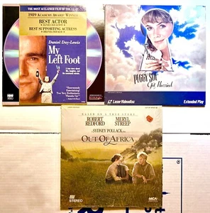 LASERDISC 3 DRAMA LOT MY LEFT FOOT PEGGY SUE GOT MARRIED OUT OF AFRICA OOP - Picture 1 of 2