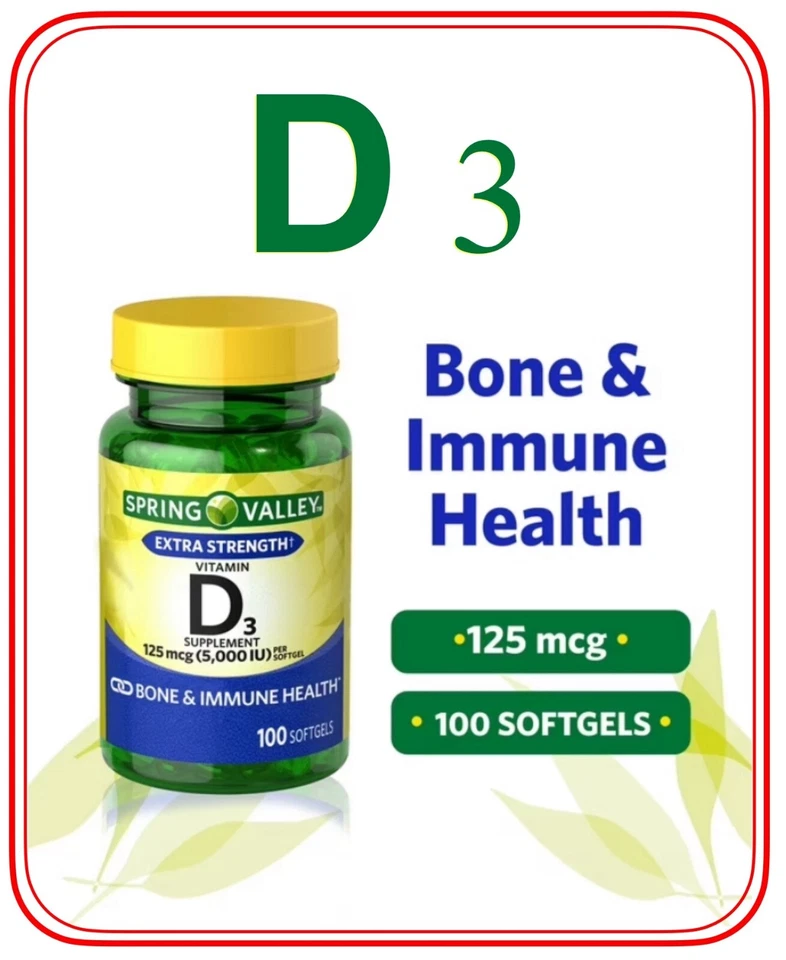 Pharmavite Spring Valley - Vitamin D-3 5000 IU, 100 Softgels () Supplement