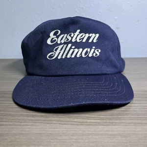 Vintage Wilbac MFG Eastern Illinois SnapBack Navy Polyester - Picture 1 of 10
