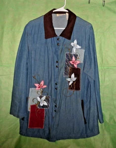 Mainstreet Blues Women’s Top Button Front Denim Jacket Blouse Plus Size 22WP - Picture 1 of 10