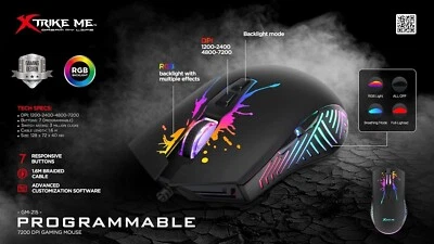 Xtrike Me Dream My Life GM-215 Optical Gaming Mouse 7200DPI - Image 1 of 4