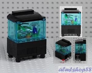 LEGO - Aquarium Fishtank w/ Jellyfish Fish Food Minifigure Animal Ocean Water - Picture 1 of 3