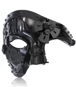 Steampunk Metal cyborg Venetian mask For Masquerade /Halloween /phantom Of Opera - Picture 1 of 5