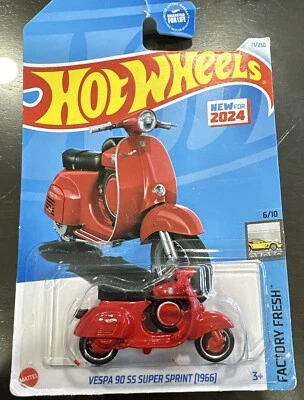 Hot Wheels Vespa 90 SS Super Sprint 1966 Red #71 71/250 - 2024 Factory Fresh - Image 1 of 2
