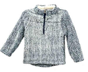 Unisex Kids 5T Blue Sherpa Fleece Quarter Zip Long Sleeve Soft Pullover NWT - Picture 1 of 18