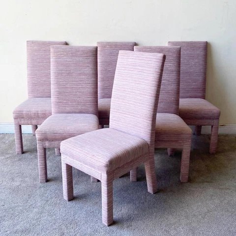 Postmodern Purple Parsons Dining Chairs - 6 Chairs Cover