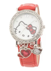 NWT Hello Kitty Collectable CZ Red + White Watch w/Red Pillow Gift Box - Picture 1 of 3