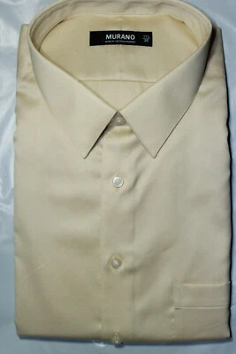 Nuevo Traje de Murano Para Hombres Manga Larga Vestido Informal Camisa con Botones XL 17-34 Dorado Nuevo con Etiquetas Foto 1 de 4