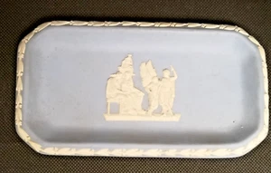 WEDGWOOD Schale leer rechteckige Tasche antike Szene 1 blau-weiß - Bild 1 von 5