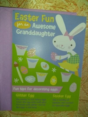 *Cartão divertido feliz Páscoa neta incrível labirinto piadas palavra encontrar diferenças - Imagem 1 de 4