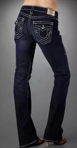 Discoteca True Religion Becky talla 29 vaquera estrás corte bota tiro bajo flop - Imagen 1 de 14