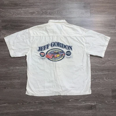 Vtg Y2K NASCAR Jeff Gordon Chevrolet Dupont Camp Collar Button Up Shirt Sz. XL - Image 1 of 4