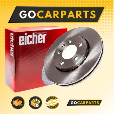 FOR VW Polo 1.8 GTI 230 2016>2017 256 mm Front BRAKE DISCS X2 Vented EICHER - Image 1 of 4