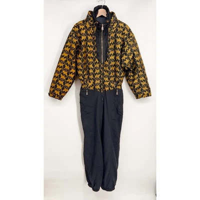 Vtg Bogner Goan Thylmann Ski Suit One Piece Women 10 Unicorn Pegasus Black Gold  - Image 1 of 4