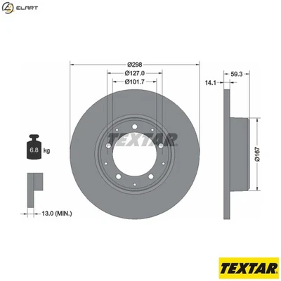 2x BRAKE DISC 92230503 FOR LAND ROVER DEFENDER/Station/Wagon/SUV/Cabrio/Pick - Image 1 of 4