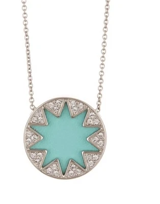 Collar House of Harlow azul claro mini pavé Sunburst W1258 Foto 1 de 3