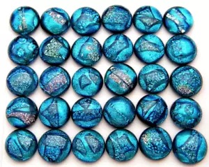 Set 30 Stck. Runde Wunderschöne DICHROITISCHE Ohrringe Armband FUSED GLASS (R6) CABOCHON - Bild 1 von 4