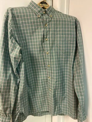 Мужская спортивная рубашка Ralph Lauren XL на пуговицах с длинным рукавом зеленая клетчатая - Изображение 1 из 4