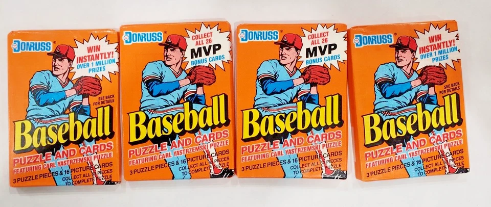 DONRUSS Wax Pack Baseball Puzzle and Cards 3 Puzzle Pieces and 16 Picture Cards