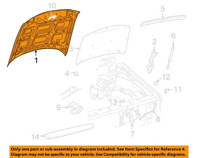 FORD OEM 02-05 Explorer-Hood 1L2Z16612AA - Image 1 of 2