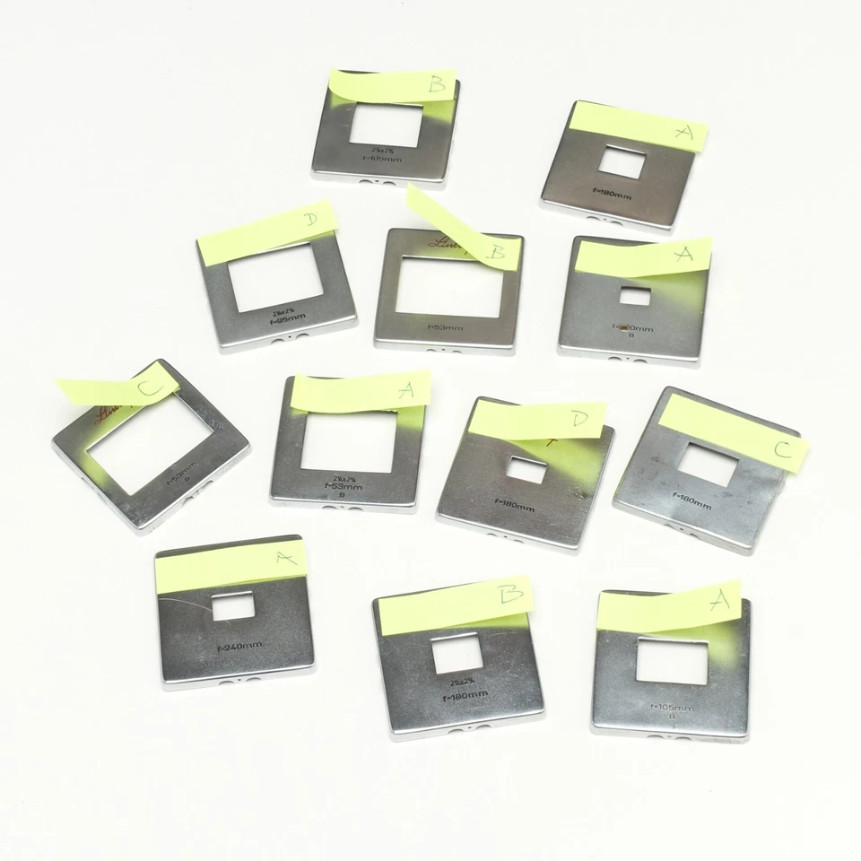 Linhof Technika 44x44mm Viewfinder Masks - Various Lenses from 53mm to 240mm - Image 1 of 1