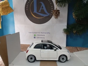 MODELLINO AUTO STATICO BURAGO FIAT NUOVA 500 2007 BIANCO MODELLISMO SCALA 1/24 - Foto 1 di 5