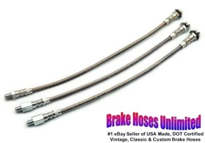 STAINLESS BRAKE HOSE SET Ford Fairlane 1962 1963 1964 1965 - Image 1 of 2