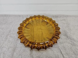 Vintage 1940s Fostoria Glass Ashtray Amber and Golden Yellow Mid Century Modern - Picture 1 of 11