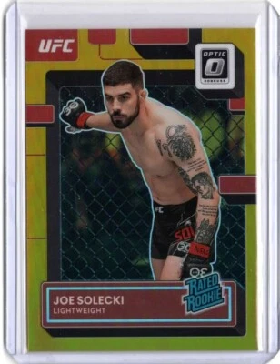 2023 Donruss Optic UFC Joe Solecki RC Rated Rookie Card Gold Prizm /10 - Image 1 of 2